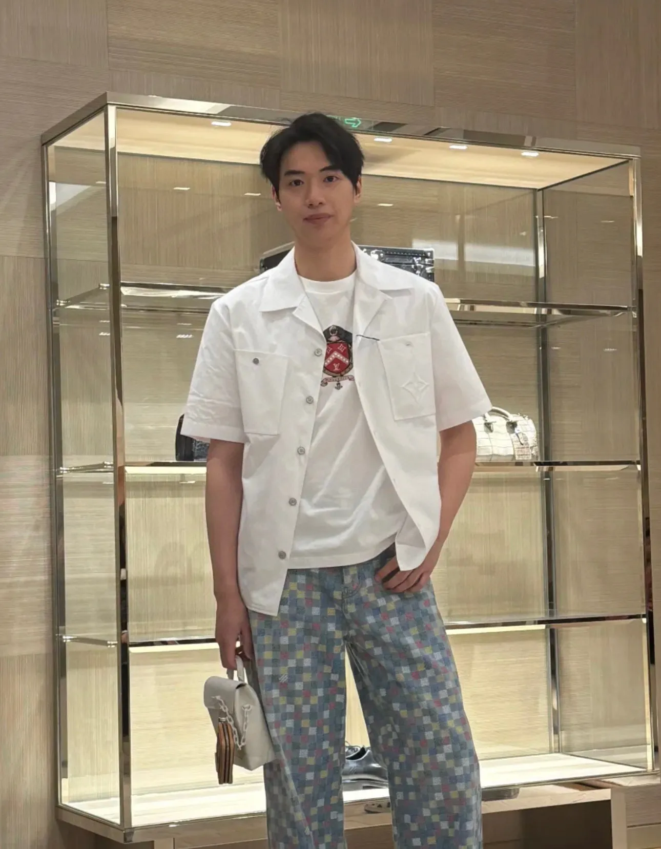 Louis Vuitton/Louis Vuitton 25ss pocket embossed short-sleeved shirt